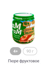 4+, 90 г, Пюре фруктовое