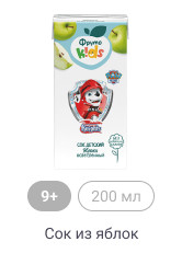 9+, 200 мл, Сок из яблок