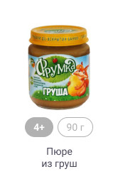 4+, 90 г, Пюре из груш