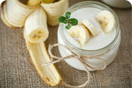 Молочное желе с бананом